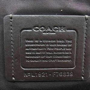 1円 ■美品■ COACH コーチ F76839 シグネチャー レザー リュックサック デイパック バックパック メンズ レディース ブラック系 AW6993の画像6