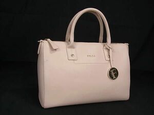 1円 ■美品■ FURLA フルラ リンダM レザー ハンドバッグ トート レディース ピンク系 FC4780