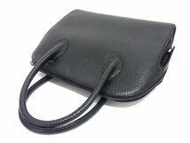 1円 ■極美品■ Salvatore Ferragamo フェラガモ ガンチーニ レザー 2WAY ハンドバッグ ショルダー 肩掛け レディース ブラック系 FA3930_画像3