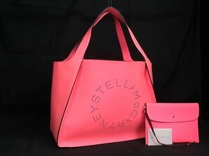 1円 ■極美品■ STELLA McCARTNEY ステラ マッカートニー レザー ポーチ付き トートバッグ ショルダー 肩掛け レディース ピンク系 FA4043