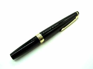 ■美品■ PILOT パイロット Elite ペン先18K 18金 万年筆 筆記用具 文房具 ステーショナリー ブラック系 DE1878