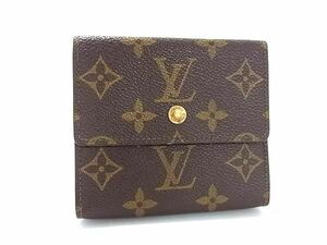 1円 LOUIS VUITTON ルイヴィトン M61652 モノグラム ポルトモネ ビエ カルトクレディ 三つ折り 財布 ウォレット ブラウン系 AX4673