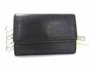 1円 ■美品■ LOUIS VUITTON ルイヴィトン M63812 エピ ミュルティクレ6 6連 キーケース メンズ レディース ブラック系 AX4686