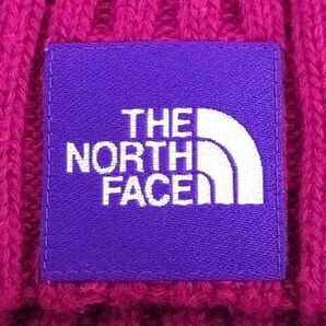 1円 ■美品■ THE NORTH FACE - ザ・ノースフェイス アクリル×ナイロン×ウール ニット帽 ニットキャップ 帽子 パープル系 AW5991の画像4