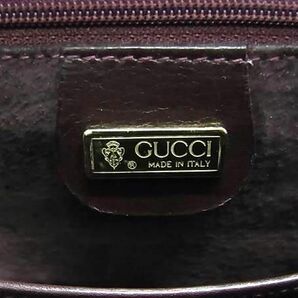 1円 ■美品■ GUCCI グッチ 000 46 0164 オールドグッチ ヴィンテージ レザー ターンロック ワンハンドル ハンドバッグ ボルドー系 AW5209の画像6