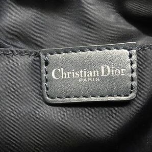 1円 ChristianDior クリスチャンディオール トロッター キャンバス ショルダーバッグ 肩掛けかばん グレー系×ネイビー系 BJ1967の画像6