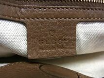 1円 ■美品■ GUCCI グッチ 323660 520981 バンブー レザー 2WAY クロスボディ ショルダー ハンドバッグ トート ブラウン系 AW4697_画像6