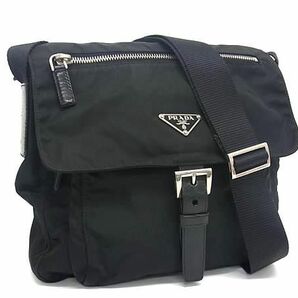 1円 ■美品■ PRADA プラダ テスートナイロン クロスボディ ショルダーバッグ 斜め掛け レディース ブラック系 AW4696の画像1