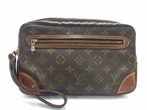 1円 LOUIS VUITTON ルイヴィトン M51825 モノグラム マルリードラゴンヌGM クラッチバッグ セカンドバッグ メンズ ブラウン系 BJ2075