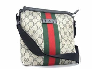 1円 ■美品■ GUCCI グッチ 741454 213317 シェリーライン PVC クロスボディ ショルダーバッグ 斜め掛け 肩掛け ベージュ系 FA3946