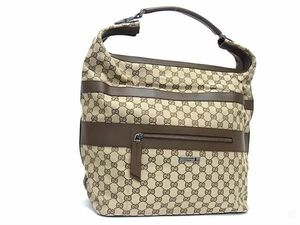 1円 ■極美品■ GUCCI グッチ 001 4318 204990 GG柄 GGキャンバス ワンショルダーバッグ 肩掛けかばん レディース ブラウン系 FA4044