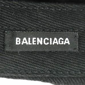 1円 BALENCIAGA バレンシアガ コットン100% ベースボールキャップ 帽子 表記サイズ L 59cm メンズ レディース ブラック系 FC3986の画像4