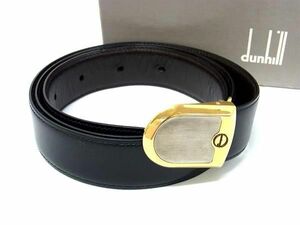 1円 ■美品■ dunhill ダンヒル レザー ゴールド金具 リバーシブル ベルト 表記サイズ 40/100 メンズ ブラック系 ブラウン系 FA1973