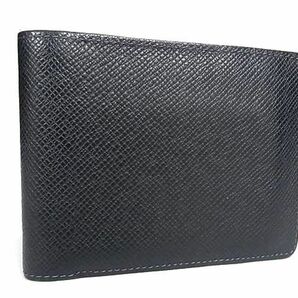 1円 ■美品■ LOUIS VUITTON ルイヴィトン M30530 タイガ ポルトフォイユ ミュルティプル 二つ折り 財布 メンズ ネイビー系 AW4205の画像1