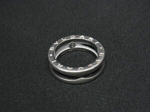 1円 BVLGARI ブルガリ ビーゼロワン セーブザチルドレン SV925 リング 指輪 サイズ52 (約11号) シルバー系×ブラック系 FA3870
