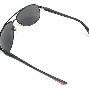 1円 PRADA プラダスポーツ SPS51O 64□14 1BO-1A1 サングラス メガネ 眼鏡 メンズ ブラック系×レンズ クリアブラック系 FA5143の画像2