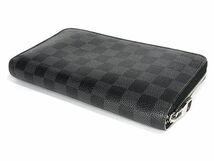 1円 ■美品■ LOUIS VUITTON ヴィトン N63077 ダミエグラフィット ジッピーオーガナイザー ラウンドファスナー 長財布 ブラック系 FA3860_画像2