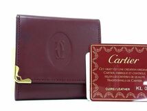 1円 ■美品■ Cartier カルティエ マストライン レザー コインケース コインパース 小銭入れ メンズ レディース ボルドー系 FC1163_画像1