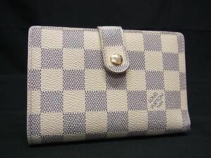 1円 LOUIS VUITTON ルイヴィトン N61676 ダミエアズール ポルトフォイユ ヴィエノワ 二つ折り 財布 ウォレット アイボリー系 AW7338