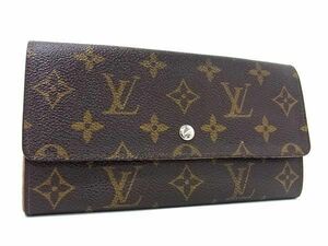 1円 LOUIS VUITTON ルイヴィトン M61723 モノグラム ポシェット ポルトモネ クレディ 二つ折り 長財布 ウォレット ブラウン系 AY0761