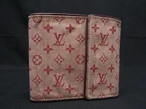 1円 LOUIS VUITTON ルイヴィトン M92241 モノグラムミニ ポルトビエ カルトクレディ モネ 三つ折り 財布 ウォレット ピンク系 AW7413