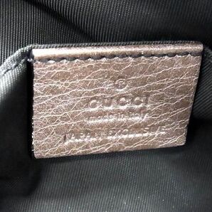 1円 ■美品■ GUCCI グッチ 308636 ソーホー インターロッキングG レザー タッセル 化粧ポーチ マルチケース 小物入れ ブロンズ系 AW7267の画像4