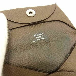 1円 HERMES エルメス バスティア ヴォーエプソン シルバー金具 コインケース コインパース 小銭入れ X刻印 2016年 グレージュ系 BF7002の画像5