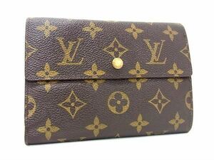 1円 LOUIS VUITTON ルイヴィトン M61202 モノグラム ポルトトレゾール エテュイ パピエ 三つ折り 財布 ウォレット ブラウン系 FC0831