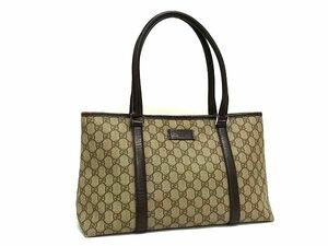 1円 ■美品■ GUCCI グッチ 114595 213317 GGスプリーム GG柄 PVC トート ショルダーバッグ 肩掛け レディース ブラウン系 AZ1290