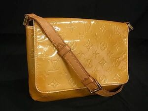 1円 LOUIS VUITTON ルイヴィトン M91071 モノグラムヴェルニ トンプソン ストリート ショルダーバッグ 肩掛け マスタード系 AZ1355