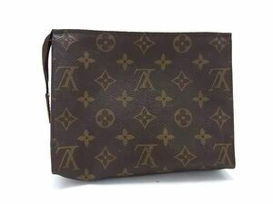 1円 ■美品■ LOUIS VUITTON ルイヴィトン M47544 モノグラム ポシェット トワレット19 マルチケース ポーチ 小物入れ ブラウン系 FA5915