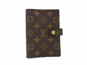 1円 ■美品■ LOUIS VUITTON ルイヴィトン R20005 モノグラム アジェンダPM 6穴式 手帳カバー スケジュール帳 ブラウン系 FA5881