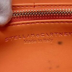 1円 ■美品■ STELLA McCARTNEY ステラ マッカートニー ファラベラ エコレザー チェーン 二つ折り 財布 ウォレット オレンジ系 AX6162の画像6