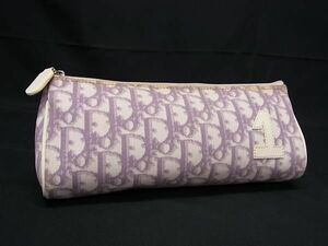 1 jpy ChristianDior Christian Dior Toro ta-PVC pouch multi case case lady's ivory series × purple series AX5704