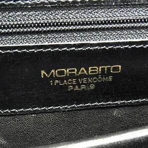 1円 ■美品■ MORABITO モラビト レザー ケリー型 カデナ ワンハンドル ハンドバッグ レディース ブラック系 BK0684の画像7