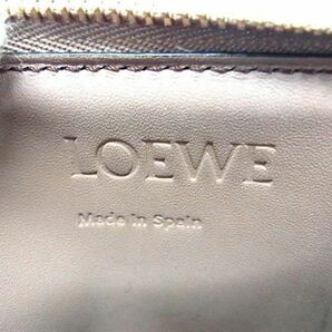 1円 LOEWE ロエベ アナグラム パズル レザー コインケース コインパース カードケース カード入れ ブラウン系×パープル系 AW7286の画像4