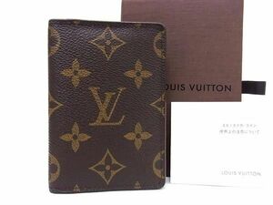 1円■美品■ LOUIS VUITTON ルイヴィトン モノグラム ポケットオーガナイザー ドゥ ポッシュ カードケース 名刺入れ ブラウン系 AW7401