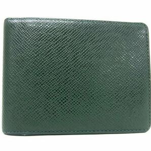 1円 ■美品■ LOUIS VUITTON ルイヴィトン M30424 タイガ ポルトビエ3ヴォレ 二つ折り 財布 ウォレット 札入れ メンズ グリーン系 FB0221の画像1