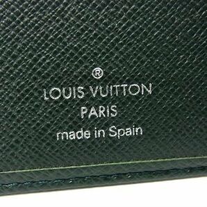 1円 ■美品■ LOUIS VUITTON ルイヴィトン M30424 タイガ ポルトビエ3ヴォレ 二つ折り 財布 ウォレット 札入れ メンズ グリーン系 FB0221の画像6