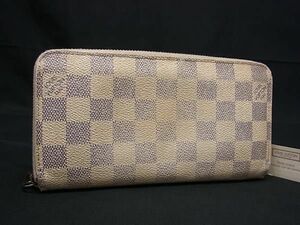 1円 LOUIS VUITTON ルイヴィトン N60019 ダミエアズール ジッピーウォレット ラウンドファスナー 長財布 ウォレット アイボリー系 AW4170