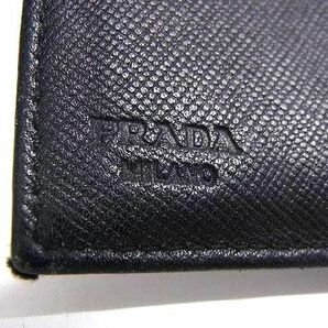 1円 ■美品■ PRADA プラダ テスートナイロン 二つ折り 財布 ウォレット 札入れ 小銭入れ レディース メンズ ブラック系 AY1343の画像6