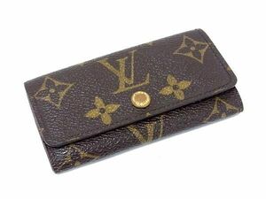 1円 LOUIS VUITTON ルイヴィトン M62631 モノグラム ミュルティクレ 4連 キーケース 鍵入れ レディース メンズ ブラウン系 BF7114