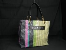 1円 MARNI マルニ グロッシーグリップ PVC ショルダー トートバッグ 肩掛け レディース マルチカラー AZ0866_画像1