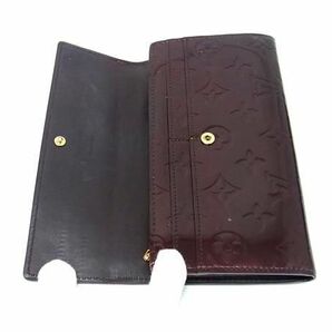 1円 ■美品■ LOUIS VUITTON ルイヴィトン M93524 モノグラムヴェルニ ポルトフォイユ サラ 二つ折り 長財布 ボルドー系 AW7323の画像3