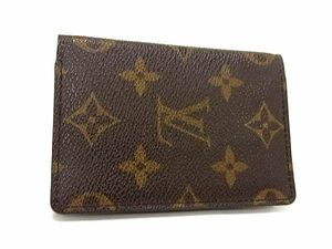 1円 ■美品■ LOUIS VUITTON ルイヴィトン M61732 モノグラム オーガナイザー ドゥ ポッシュ カードケース 名刺入れ ブラウン系 AW7916