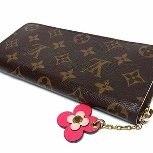 1円 ■美品■ LOUIS VUITTON ルイヴィトン M68314 モノグラム ポルトフォイユ クレマンス フラワーチャーム 長財布 ブラウン系 FC3789の画像2