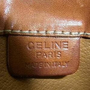 1円 CELINE セリーヌ ヴィンテージ マカダム柄 PVC×レザー 巾着型 ショルダーバッグ クロスボディ 肩掛け レディース ブラウン系 BJ2289の画像6