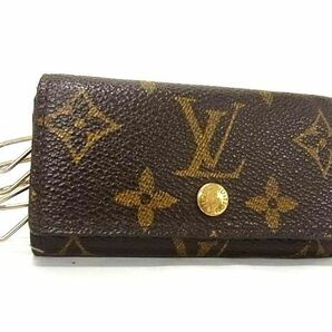 1円 LOUIS VUITTON ルイヴィトン M62631 モノグラム ミュルティクレ4 4連 キーケース 鍵入れ レディース メンズ ブラウン系 BJ2491の画像1