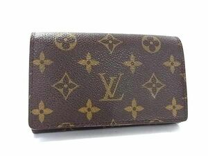 1円 LOUIS VUITTON ルイヴィトン M61736 モノグラム ポルトフォイユ トレゾール 二つ折り 財布 ウォレット レディース ブラウン系 FA5415