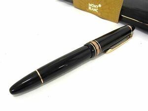 1円 ■美品■ MONT BLANC モンブラン ペン先14K 14金 万年筆 筆記用具 文房具 ステーショナリー レディース メンズ ブラック系 FA5691